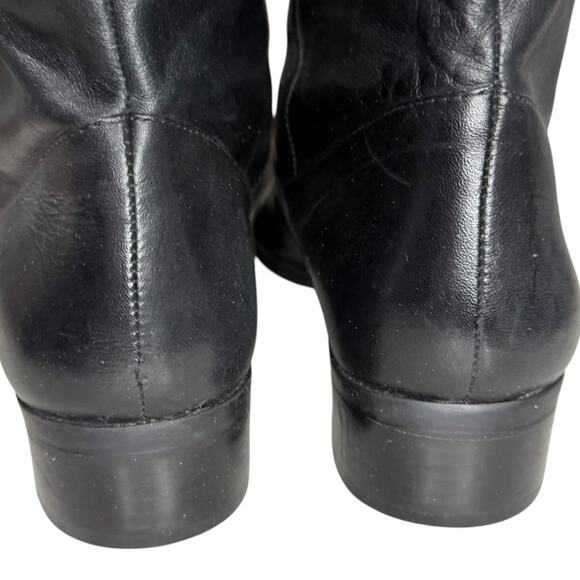 Markon Sandusky Boots 8 Black Leather Mid Calf Pull On Riding Western Equestrian - Picture 7 of 12